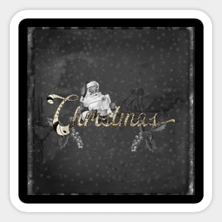 Christmas with Santa Claus in black and white Sticker